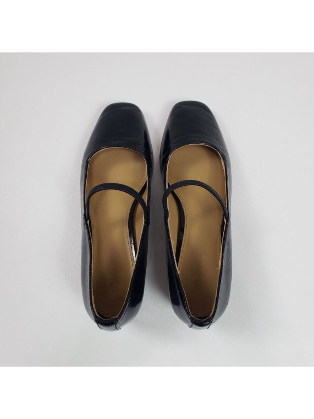 Madewell The Greta Pump True Black Crinkled Patent Leather Mary Jane Strap Sz 7M - Picture 8 of 15